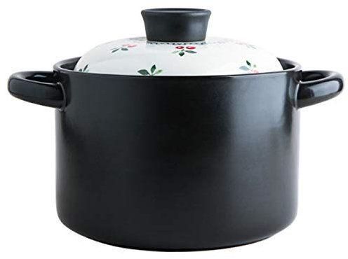 SMBAOFUL Ollas De Terracota para Cocinar Olla De Estofado De Terracota - Antideslizante Y Estable, Cazuelas con Tapas para Horno - Utensilios De Cocina Increíbles, Multicolor-1.5L (Multicolor