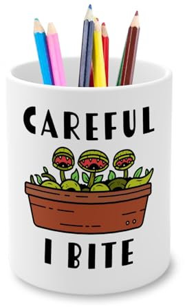 Careful I Bite Venus Trap Fly Plants Pot Gardening Ceramic Pencil Pot 325ml