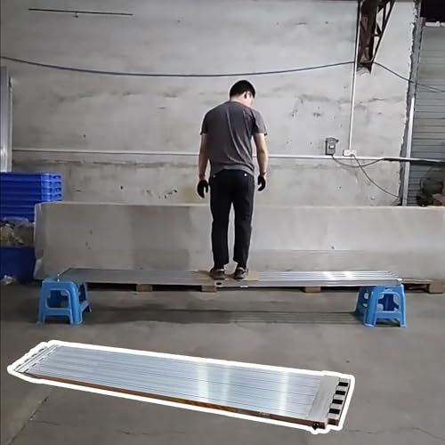 PAUUIA Work Platform 3-10ft Work Telescoping Plank Adjustable Scaffolding Platform, Extension Workbench with Skid-proof Platform, Scaffold Ladder Step Accessory