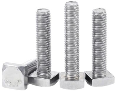 KKXXYQFC 304 Vis de tête carrée en Acier Inoxydable Boulons GB35 M5 M6 M8 M10 (Taille: 55 mm, Couleur: M10 (1pcs))