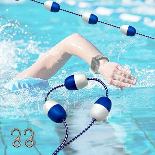 RENLXFI Ligne de Couloir de Piscine 1 2 3 4 5 10 15 20 25 30 35 40 45 50 55 60 M De Long pour Diviser Les Piscines - avec Crochets en Acier Inoxydable, Séparateurs D'extrémité Préassemblés(161ft/49m)