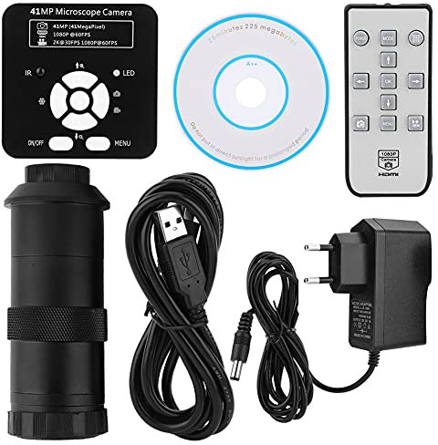 FTVOGUE 41 MP High Definition USB Industrial Microskop Kamera mit Fernbedienung, 100 -fache Optische Zoom -Inspektionskamera für die Reparatur von Mobiltelefonen (EU-Stecker)