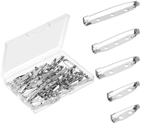 50 Stück Broschennadeln, Anstecknadel 5 Größen Anstecker Pin Silber Sicherheitsnadeln Metall Pins Sichere Verschlussspange Für Schmuck- Und Handarbeiten Broschennadel Sicherheitsnadel