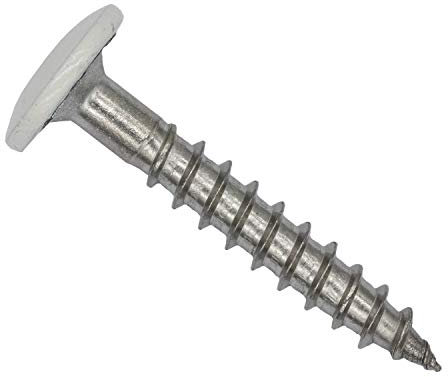 TWISTEC Trespo-Fassadenschrauben, Terrassenschrauben, Holzschrauben, Spanplattenschrauben aus Edelstahl (Verkehrsweiß RAL9016, 4,8x38mm)
