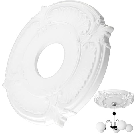 Rosaces De Plafond | Rosace Blanche Pour Ventilateur De Plafond,Design Européen Adhésif Pour Montage De Lustre Cuisine Hôtel