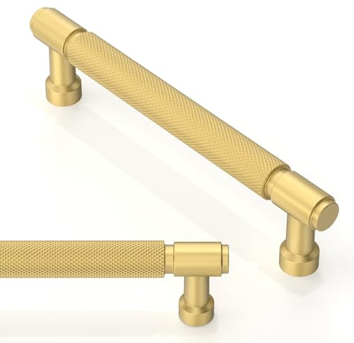 Asimerdeco 10 Pack Brushed Gold Cabinet Pulls 5 Inch(128mm) Kitchen Cupboard Handles Cabinet Hardware Drawer Pulls