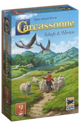 Hans im Glück, Carcassonne – Schafe & Hirten (2025), Familienspiel | 9. Erweiterung mit neuen Plättchen und Meeple-Arten für 2-6 Spieler, 45-55 Minuten, Brettspiel ab 7 Jahren, Deutsch