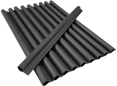 NYVI Privafence Befestigungsclips für Sichtschutzstreifen - Doppelstabmatten - 20 Stück in Anthrazit - Klemmschiene für Sichtschutz Garten & Zaun - Länge 19cm Breite 15mm Ø 7,9mm