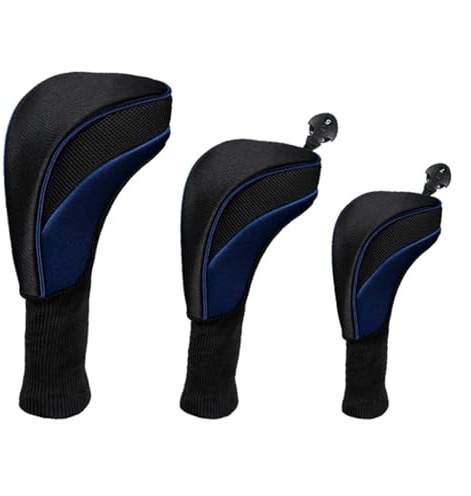 Golfschläger-Kopfbedeckungen for Fairway-Hölzer, Driver-Hybriden, 3-teilig, Langer Hals, Mesh, Sport-Golfschläger-Kopfbedeckungen Golfschläger-Kopfbedeckungen(Blue)