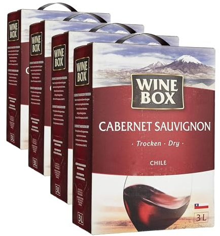 Wine Box Cabernet Sauvignon Chile trocken Bag-in-Box (1 x 3 l) | 3 l (4er Pack)