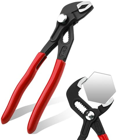 Water Pump Pliers 180mm(7) Quick Adjustable Pipe Wrench with Comfort Grip | Cr-V Steel Tongue and Groove Joint Pliers Rustproof Non-Slip V-Jaw Joint Pipe Grip Tool for Plumbing Home Repair Pipe Fitting