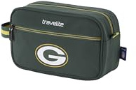 travelite NFL Kulturtasche Green Bay Packers, 3 Liter, Ultraleicht | kompakter Kulturbeutel aus robustem Polyester mit Reißverschlussfächern und Tragegriff, 15 x 24 x 9 cm