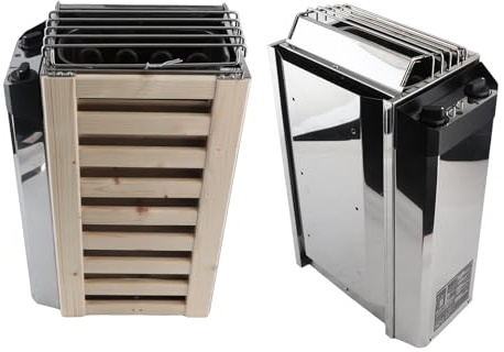 Jiawu 3,6 KW Edelstahl-Saunaofen mit Interner Steuerung für die Heimsauna, 230 V Elektrische Sauna-Heizgeräte mit Hochwertigem -Chrom-Draht, Einfache Temperaturregelung für