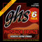 GHS Strings S325-5 Lot de 6 cordes de guitare acoustique en bronze phosphoreux (.012-.054)