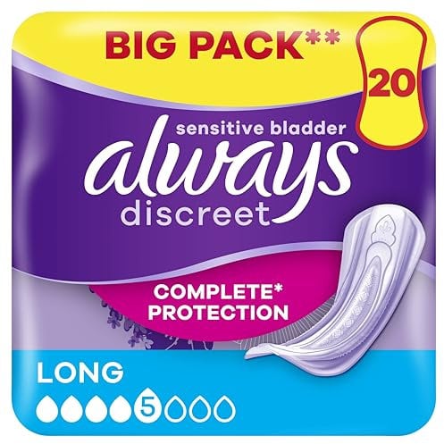 Always Discreet Inkontinenz Einlagen plus Long Bei Blasenschwäche Vorteilspack, 1er Pack (1 x 20 Stück)