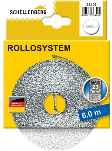 Schellenberg Cinta de persiana MAXI (23 mm de ancho, 6 m) color blanco