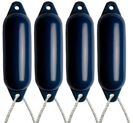 MAJONI 4 X NAVY BOAT FENDERS (INFLATED) - SIZE2 + FREE ROPE