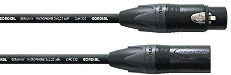 Teufel Cable XLR Cordial de 5,0 m - cable de micrófono para ROCKSTER, ROCKSTER AIR, AIR 2 y POWER HIFI a estéreo - negro