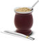 balibetov Mate Argentino - Kit Mate con un Vaso para Mate de Doble Pared de Acero Inoxidable y Dos Bombilla para Mate y cepillos para Limpiar la Bombilla Mate, resistente y elegante (Bordo)