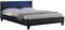 IDIMEX Lit LED Double 140x190 cm avec sommier, tête de lit Confortable, lit 1 Place revêtement en Tissu Noir, Rioja