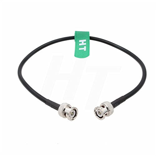 HangTon BNC-Stecker auf BNC-Stecker, SDI-Kabel, RG223, RF-Koaxial, 50 Ohm, doppelte Abschirmung, geringer Signalverlust für GPS, LAN/WAN, Daten-Video (40 cm)