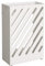 SONGMICS Regenschirmständer, Schirmständer, rechteckig, aus Metall, mit Haken und Wasserauffangschale, Cutout-Design, weiß LUC03WT