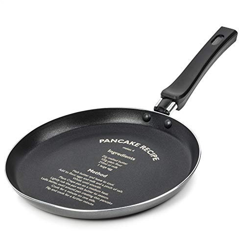 Premier Cookware Essentials Pancake Pan - Guaranteed Non-Stick Crepe Pan with Recipe – Induction Suitable – 24cm - Grey
