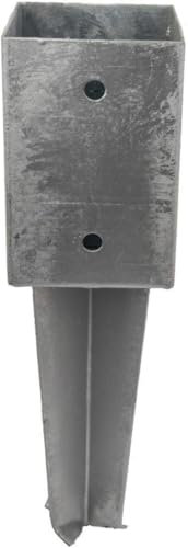 GeZu Impex® Ancre à enfoncer Galvanisé à chaud 71 x 71 mm pour poteau en bois carrés