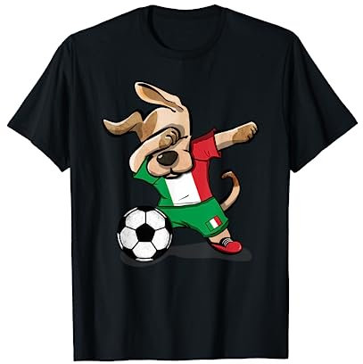 Dabbing Dog Italie Football Drapeau Italien Football T-Shirt