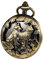 TREEWETO Unisex Taschenuhr mit Kette Analog Mechanisch Handaufzug Wolf wölfe Skelett Hohl Fall Für Mann Damen mit Kette & Geschenk-Box, Bronze