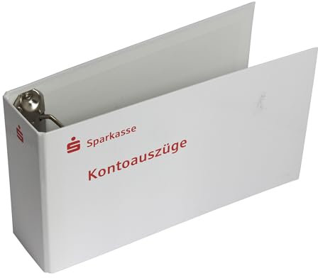 5 x Bankordner Kontoauszugsordner weiß mit Sparkassen Logo, Ordner für Kontoauszüge, DIN lang