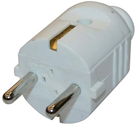 5x Schukostecker Schuko Stecker Schutzkontakt 16A 230V Weiß