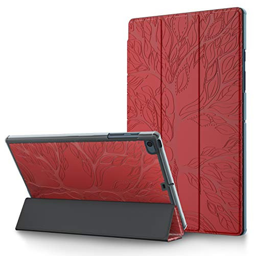 Coque pour iPad 9.7'' 2018/2017, iPad Air/Air 2 Étui Cuir PU Housse de Protection Flip Cover Case avec Support Fonction et Veille/Réveil Auto pour iPad 9.7 Pouce (6e/5e Génération), Rouge