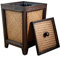Wooden Trash Bin, Square Rattan Garbage Can Bin, Retro Style Paper Recycling Basket with Lid, Living Room Waste Paper Basket