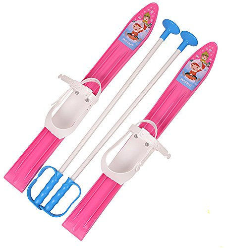 molti KINDERSKI SKI für Kinder mit BINDUNG mit Stöcken 5 Farben 60cm (Rosa)