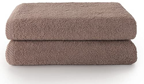 Top Towel - Plus - Lot de 2 Serviettes de Bain ou de Douche - Serviettes de Bain - 100% Coton - 500 g/m2 - Dimensions 70x140 cm - Vison