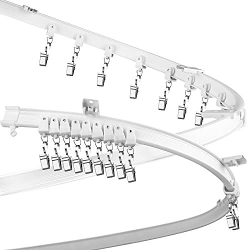 Fubeasi Flexible biegbare Deckenvorhangschiene, gebogene Deckenschiene für Vorhänge, Raumteiler Deckenschienensystem (3 Meter)