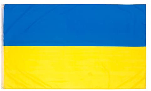 Aricona Bandiera Ucraina 90x150cm – resistente alle intemperie con occhielli in ottone - 100% poliestere - cuciture doppie robuste e colori vivaci – ideale per gli amanti delle bandiere