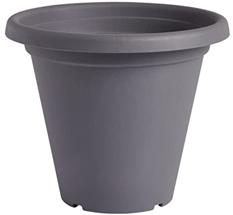 Clever Pots Vaso per Piante, da 19/20 cm Vaso Fiori Plastica con Fori Di Drenaggio, Vaso Leggero, Fioriere Rotonde da Esterno e Interno, Ideale per Giardini, Terrazze e Patii, Carbone