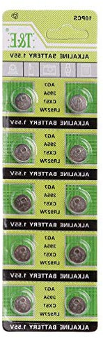 Yushu - 10 PCS Alkaline Battery, AG7 1.55V Button Coin Cell Watch Batteries, LR927 LR57 SR927W 399 GR927 395A Batteries for Watch Cr 1616 Button Battery