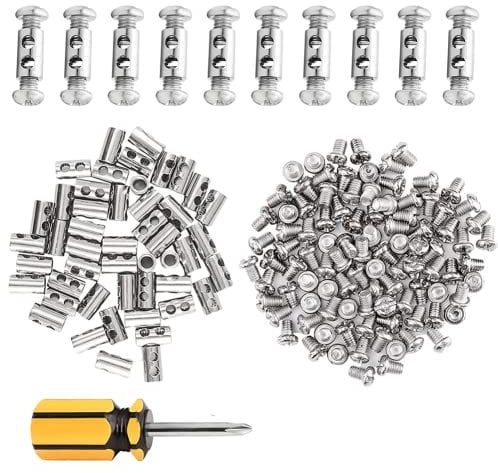 ZACUDA 60 Pezzi Clip per Fune Metalliche Morsetto Cavo a Fune Morsetto per Fune Metallica Clip per Il Fissaggio di Cavi con Viti e Cacciavite a Stella per 1-2mm di Diametro per Funi Metalliche e Cavi