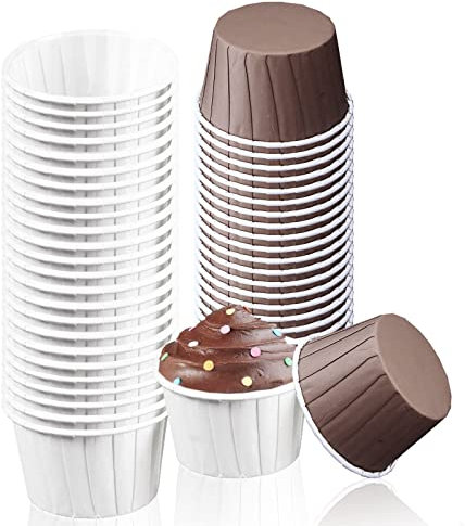 Muffinförmchen Papier, 100 Stück Mini Runde Cupcake Formen Muffins Papierförmchen, für Backen Dessert Muffin Cake Party Geburtstag Hochzeit