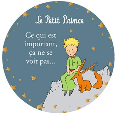 Magnet Kleiner Prinz – Motiv Kleiner Prinz sitzend mit seinem Fuchs – Maße: 5,5 cm