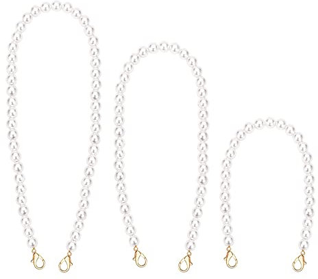 Gativs Perlen Kette Trageriemen 3 Stücke Perlen Taschenkette Tasche Kette Schulterriemen Taschenkette Ersatz Perlen Handtaschenriemen Schulterriemen Taschenkette Ersatz Kette Tasche Griff 40/80/120 cm