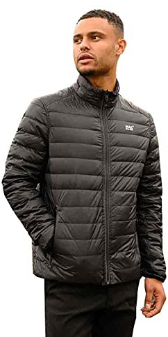Mac in a Sac Herren Daunenjacke Polar II Wendejacke - wasserabweisend, leicht, extra warm, Reißverschlusstaschen, 90% Daunen, 10% Federn - 2 Mäntel in 1, schwarz anthrazit, XL