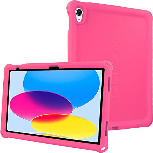 TECHGEAR Funda Compatible con iPad 10 (10 Generazione, 2022), 10,9 Pulgadas Resistente Antideslizante a Prueba de Golpes de Silicona Suave Funda + Protector de Pantalla - Funda Niños
