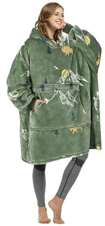 Catalonia Übergroße Hoodie Decke Sweatshirt, Bequemer Sherpa Riesiger Pullover mit großer Fronttasche für Erwachsene Männer Frauen Teenager Frau Freundin