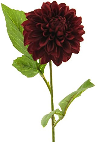 artplants.de Künstliche Blume Dahlie WANRU, Burgunderrot, 50 cm - Künstlicher Blumenzweig