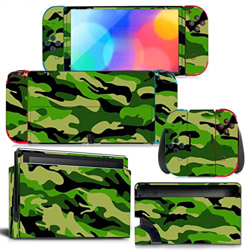 RESKIO Adesivo per Switch OLED Skin Sticker Decal Cover per Switch OLED Console Skin Dock Joy con Wrap Full Wrap Skin per NS OLED Vinyl 79104 Adesivo Presa