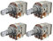 FLEOR A500K+B500K Potentiometers Set Push Pull Control Pot Long Split Knurled Shaft 18mm for Guitar Bass Volume or Tone Control (Set of 2A2B)